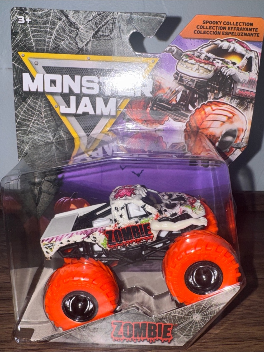 Zombie Monster Truck - White with Orange Wheels